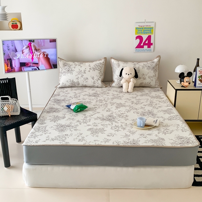 91家纺网 家纺一手货源 找家纺 昔可家纺 2024新款冰藤席床笠款--简约系列 绿山墙的安妮