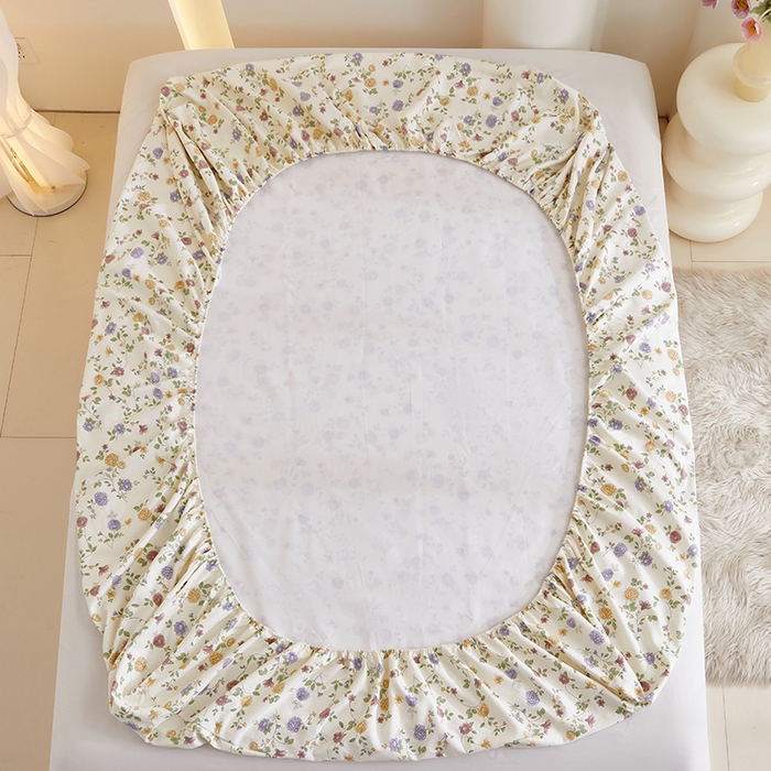 91家纺网 家纺一手货源 找家纺 怡家居 2024新款A类老粗布枕套床单床笠单品组合三件套 紫苏