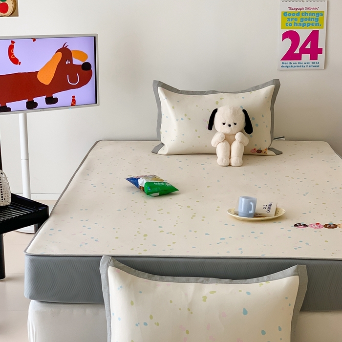 91家纺网 家纺一手货源 找家纺 （总）昔可家纺 2024新款大版数码印花冰藤席床笠款