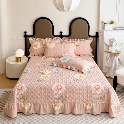 91家纺网 家纺一手货源 找家纺 （总）爱妮玖玖家纺 2024新款夹棉床盖加厚床单