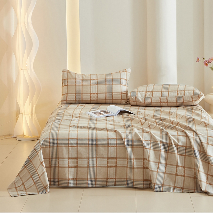 91家纺网 家纺一手货源 找家纺 怡家居 2024新款A类老粗布枕套床单床笠单品组合三件套 安德鲁