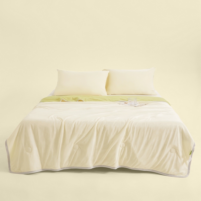 91家纺网 家纺一手货源 找家纺 美梦里 2025新款凉感丝夏被西瓜被夏凉被瓜瓜空调被子 清爽柠檬