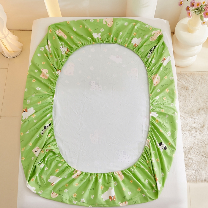 91家纺网 家纺一手货源 找家纺 怡家居 2024新款A类老粗布枕套床单床笠单品组合三件套 童趣