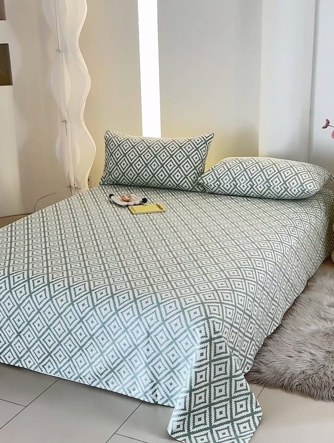 91家纺网 家纺一手货源 找家纺 怡家居 2024新款A类老粗布枕套床单床笠单品组合三件套 时光韵律