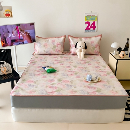 昔可家纺 2024新款冰藤席床笠款--简约系列 彩色水彩花