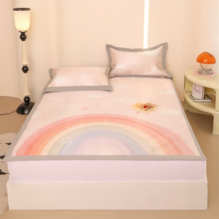 JUICY 橘滋家纺 2024新款高级感卡通可爱数码印花冰丝席（场景二） 七彩梦