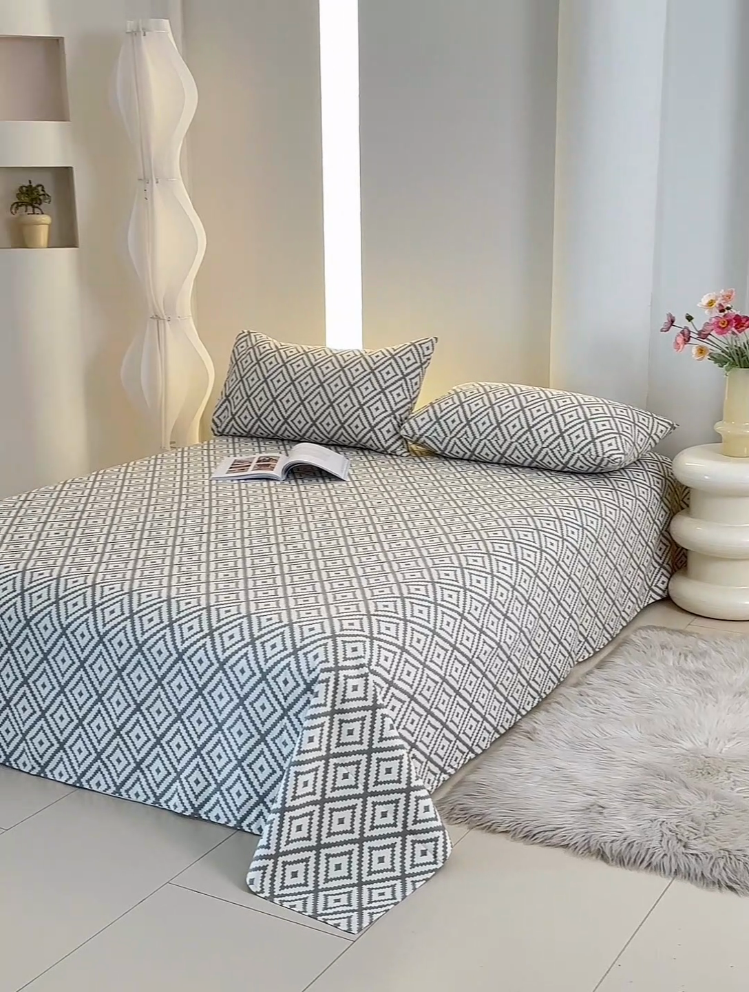 91家纺网 家纺一手货源 找家纺 怡家居 2024新款A类老粗布枕套床单床笠单品组合三件套 印象都市