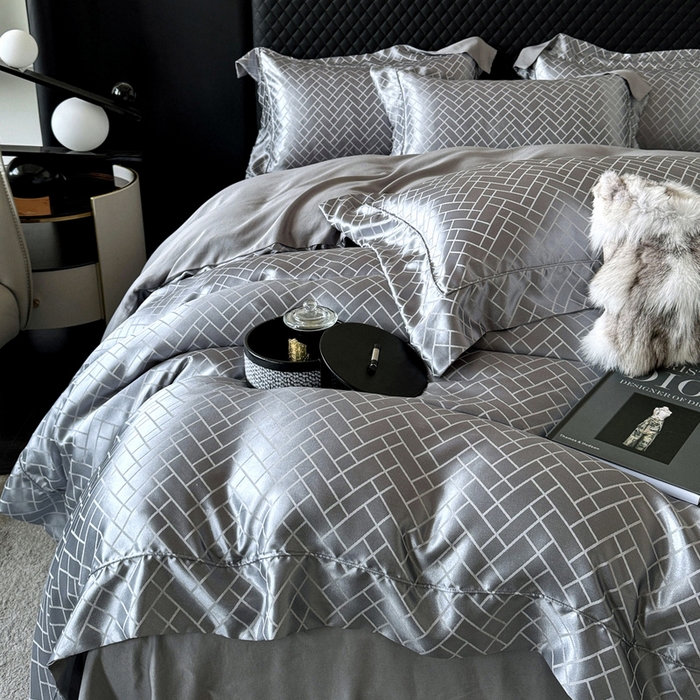 91家纺网 家纺一手货源 找家纺 （总）优悦 2024新款A面提花B面天丝四件套