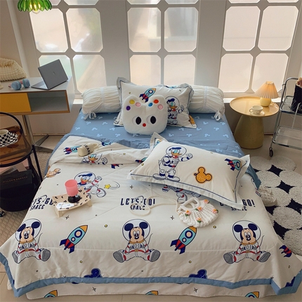 91家纺网 家纺一手货源 找家纺 （总）莱豫 2024新款纯棉夏被四件套