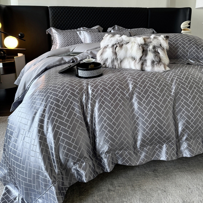 91家纺网 家纺一手货源 找家纺 （总）优悦 2024新款A面提花B面天丝四件套