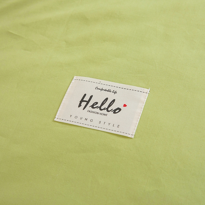 91家纺网 家纺一手货源 找家纺 鑫宇家纺 2025新款13372全棉纯色双拼学生宿舍三件套六件套浅绿+卡其