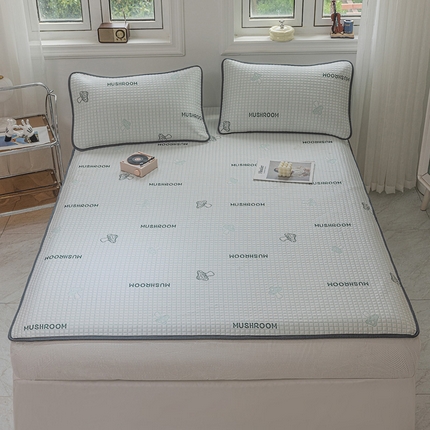 91家纺网 家纺一手货源 找家纺 （总）宅部落 2024新款A类PE凉感抗菌床笠款提花冰豆豆凉席