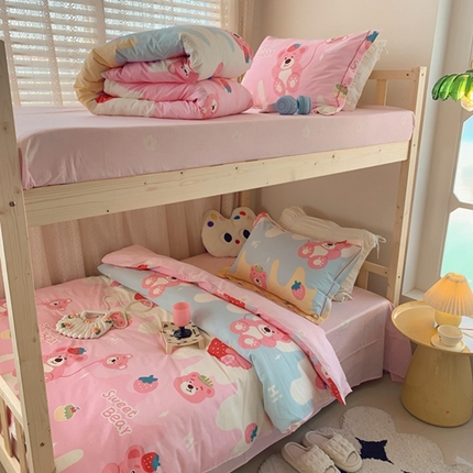 91家纺网 家纺一手货源 找家纺 （总）莱豫 2024新款学生季纯棉三件套