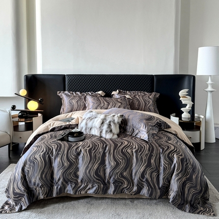 91家纺网 家纺一手货源 找家纺 （总）优悦 2024新款A面提花B面天丝四件套