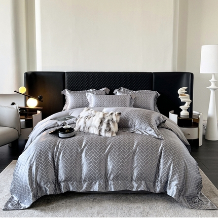 91家纺网 家纺一手货源 找家纺 （总）优悦 2024新款A面提花B面天丝四件套