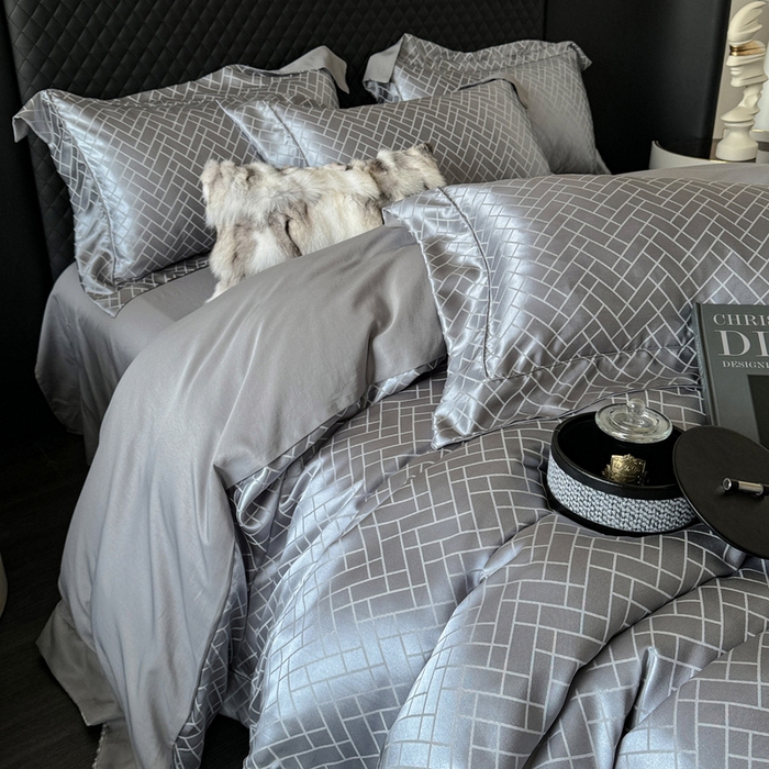 91家纺网 家纺一手货源 找家纺 （总）优悦 2024新款A面提花B面天丝四件套