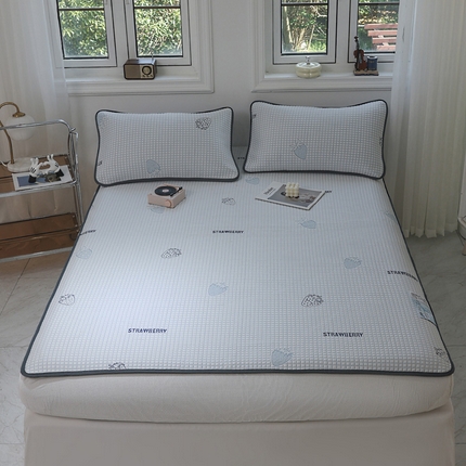 宅部落 2024新款A类PE凉感抗菌床笠款提花冰豆豆凉席 大草莓