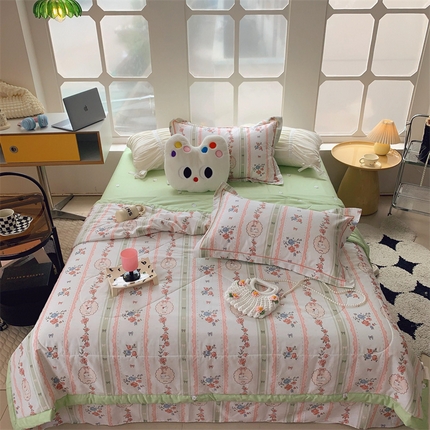 91家纺网 家纺一手货源 找家纺 （总）莱豫 2024新款纯棉夏被四件套