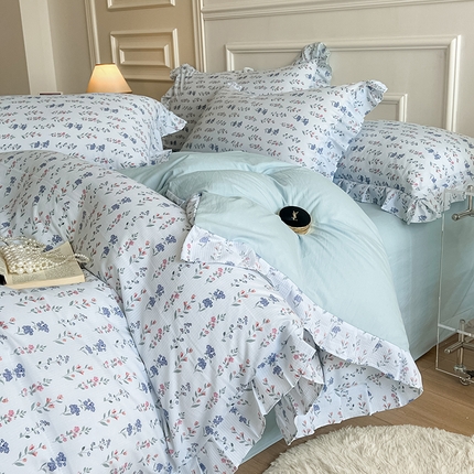 91家纺网 家纺一手货源 找家纺 （总）希丞家居 2024新款超柔泡泡棉水洗棉花边四件套