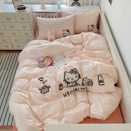 91家纺网 家纺一手货源 找家纺 （总）金爱家 2024新款卡通纯棉毛巾绣四件套