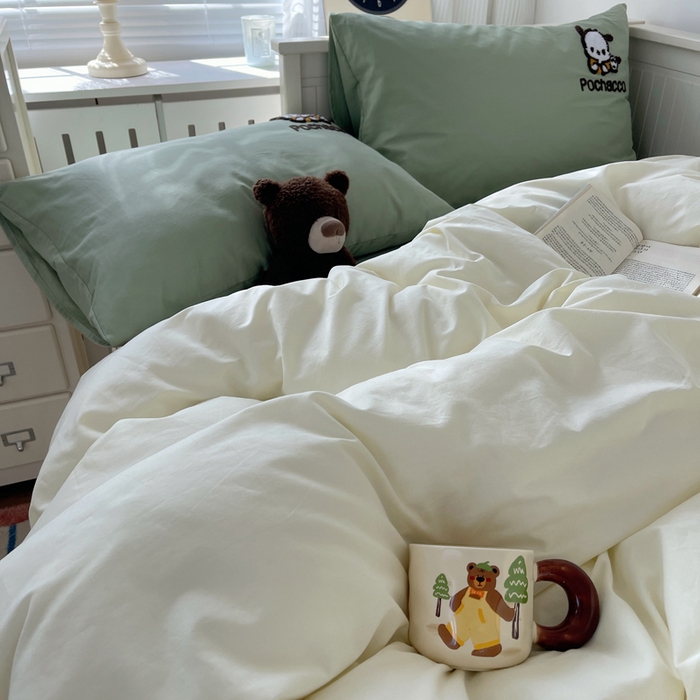 91家纺网 家纺一手货源 找家纺 金爱家 2024新款卡通纯棉毛巾绣四件套 毛巾绣-俏皮帕哈狗