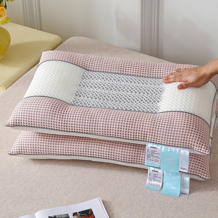 91家纺网 家纺一手货源 找家纺 （总）梦叶草 2024新款华夫格凉豆豆枕头A版凉感丝B版全棉枕芯48*74cm