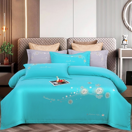 91家纺网 家纺一手货源 找家纺 （总）浩情国际 2026四季款斜纹木棉绣花克拉恋人系列四件套