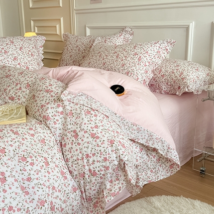 91家纺网 家纺一手货源 找家纺 （总）希丞家居 2024新款超柔泡泡棉水洗棉花边四件套