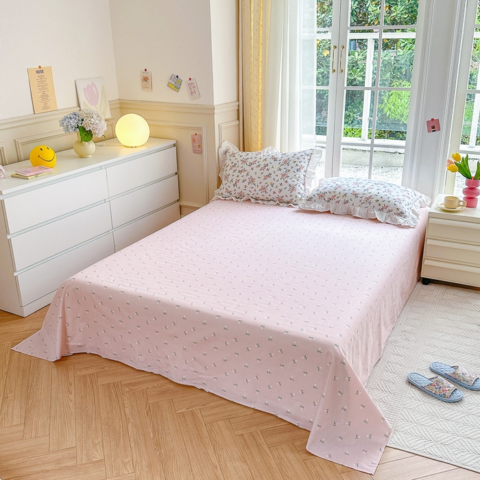 91家纺网 家纺一手货源 找家纺 清雅福 2024新款喷气全棉13372韩版花边款单枕套 好事花生