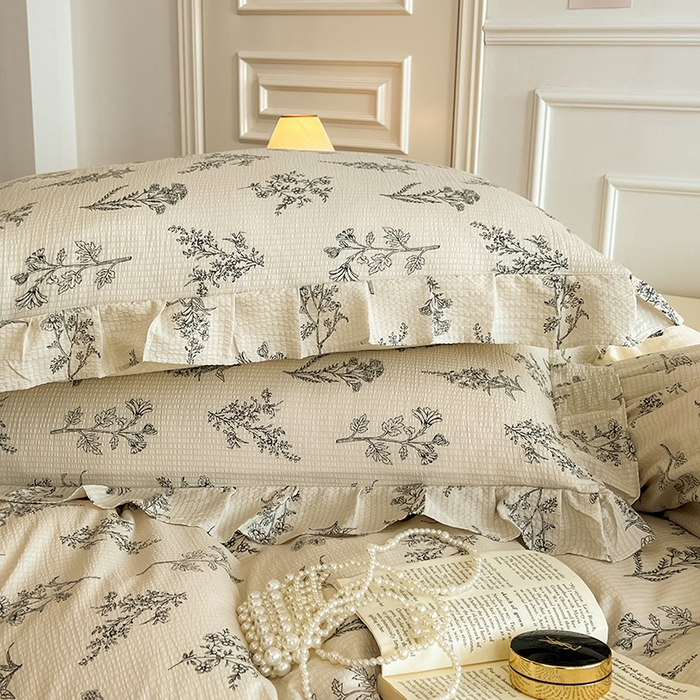 91家纺网 家纺一手货源 找家纺 （总）希丞家居 2024新款超柔泡泡棉水洗棉花边四件套