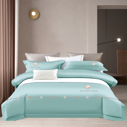 91家纺网 家纺一手货源 找家纺 （总）浩情国际 2026四季款斜纹木棉绣花梵客雅系列四件套