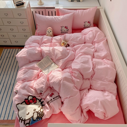 91家纺网 家纺一手货源 找家纺 （总）金爱家 2024新款卡通纯棉毛巾绣四件套