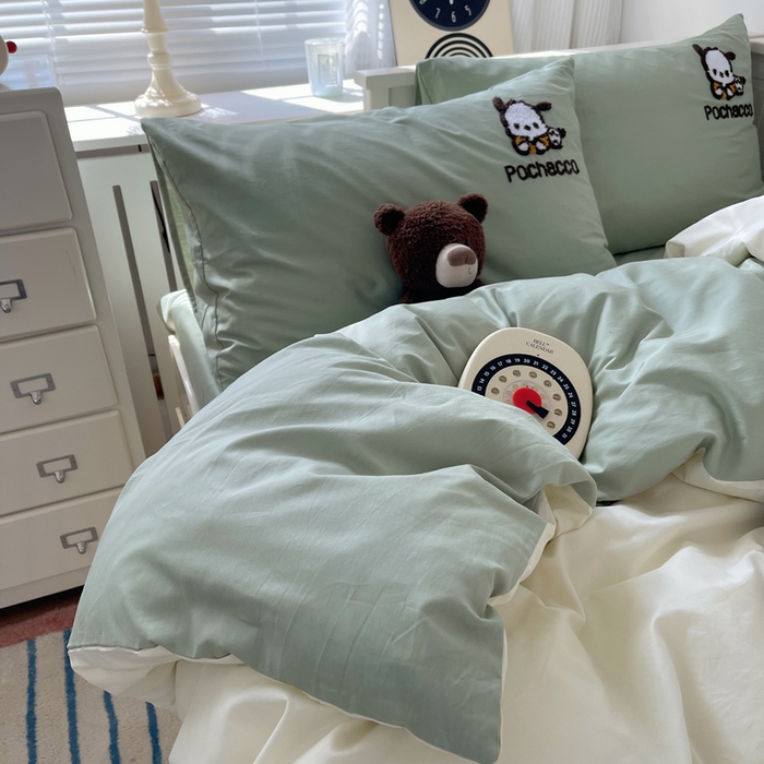 91家纺网 家纺一手货源 找家纺 金爱家 2024新款卡通纯棉毛巾绣四件套 毛巾绣-俏皮帕哈狗