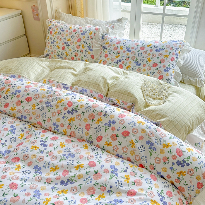 91家纺网 家纺一手货源 找家纺 清雅福 2024新款喷气全棉13372韩版花边款单枕套 初遇