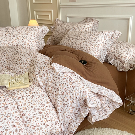 91家纺网 家纺一手货源 找家纺 （总）希丞家居 2024新款超柔泡泡棉水洗棉花边四件套