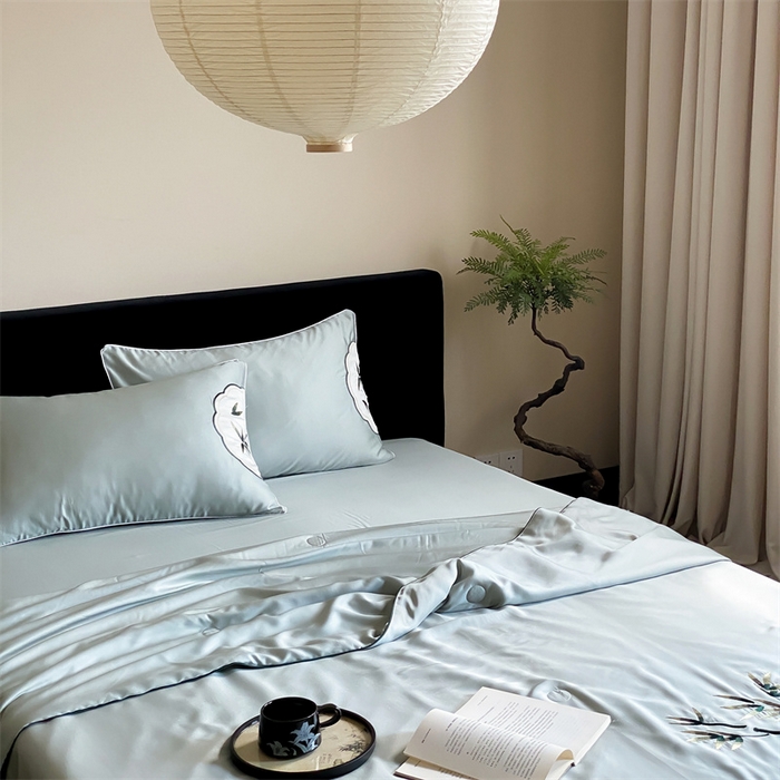 91家纺网 家纺一手货源 找家纺 （总）星野 2024新款天丝夏被国风系列-斑竹枝