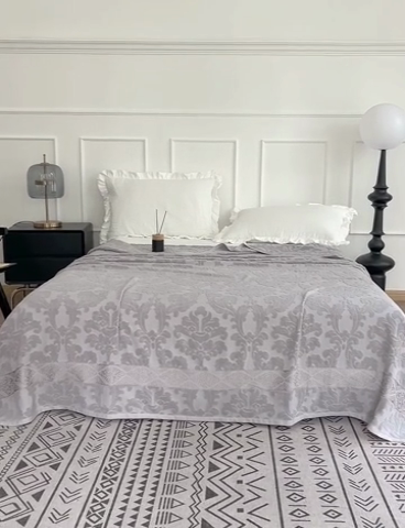 91家纺网 家纺一手货源 找家纺 乐家毛巾被 2023新款欧雅老式毛巾被欧雅灰色