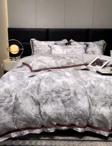 91家纺网 家纺一手货源 找家纺 大渔生活 2025新款舒芯棉高奢数码印花四件套 幸屿