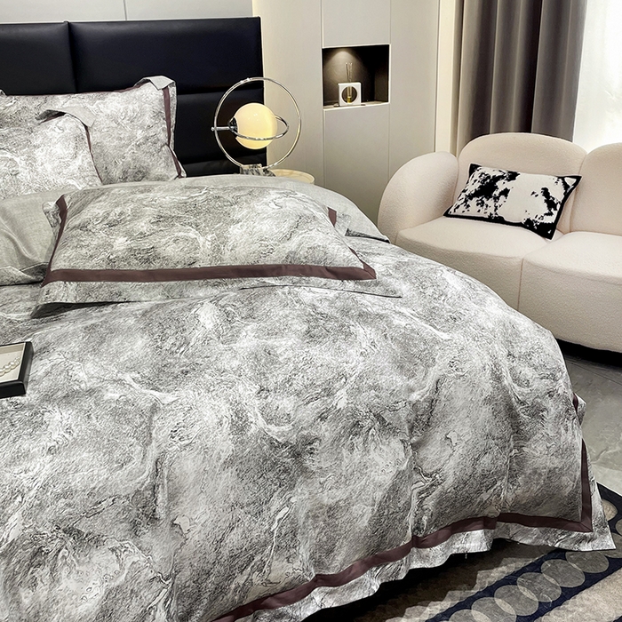 91家纺网 家纺一手货源 找家纺 大渔生活 2025新款舒芯棉高奢数码印花四件套 幸屿