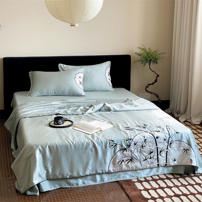 91家纺网 家纺一手货源 找家纺 （总）星野 2024新款天丝夏被国风系列-斑竹枝