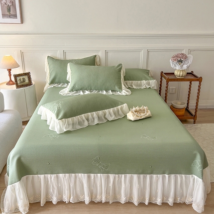 91家纺网 家纺一手货源 找家纺 （总）好儿喜家纺 2024新款伊芙琳凉席床裙三件套