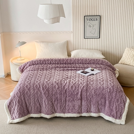 91家纺网 家纺一手货源 找家纺 （总）璐维斯家纺 2025款塔芙绒提花双层毛毯 盖毯 羊羔绒牛奶绒双面休闲毯子 法莱绒毛毯 跨境 外贸 直播 电商专供 礼品绒毯 