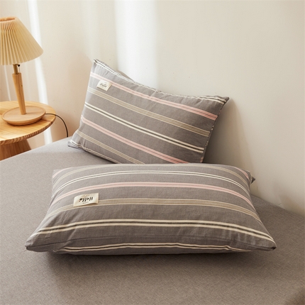 91家纺网 家纺一手货源 找家纺 恋人优选 2024新款纯棉枕套贴标款 纽约灰 贴标