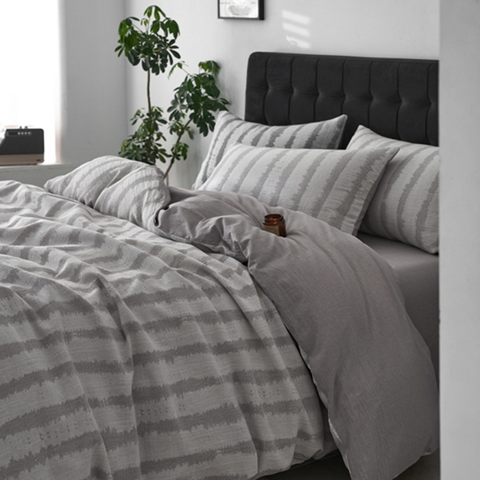 91家纺网 家纺一手货源 找家纺 安莱生活 2025新款三层纱大提花四件套-艾克拉 艾克拉-银灰