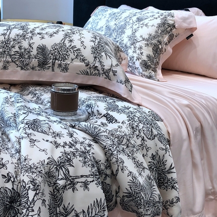 太古汇家居 2024新款兰精天丝活性数码印花系列 夏被-伊丽莎-粉