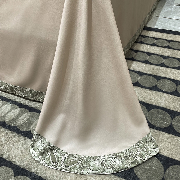 91家纺网 家纺一手货源 找家纺 大渔生活 2025新款舒芯棉高奢数码印花四件套 爵色