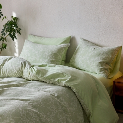 91家纺网 家纺一手货源 找家纺 （总）安莱生活 2025新款三层纱大提花四件套-叶雨朦胧