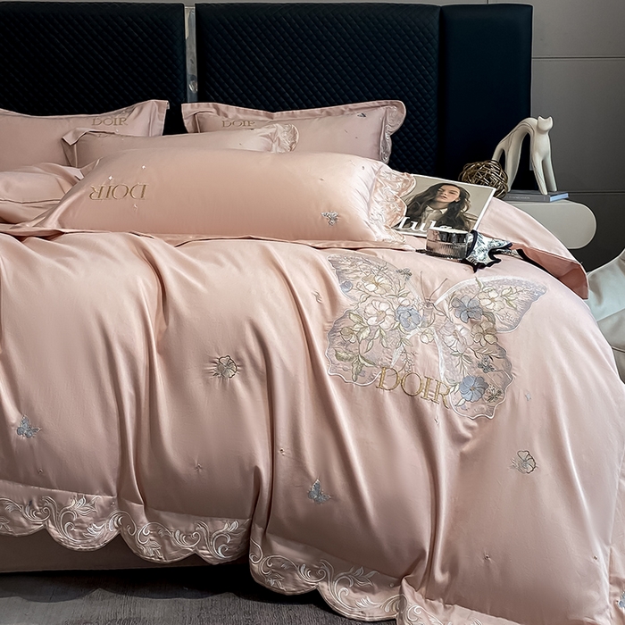 91家纺网 家纺一手货源 找家纺 狂想家 2025新款水洗真丝轻奢款系列四件套 米莉玉粉