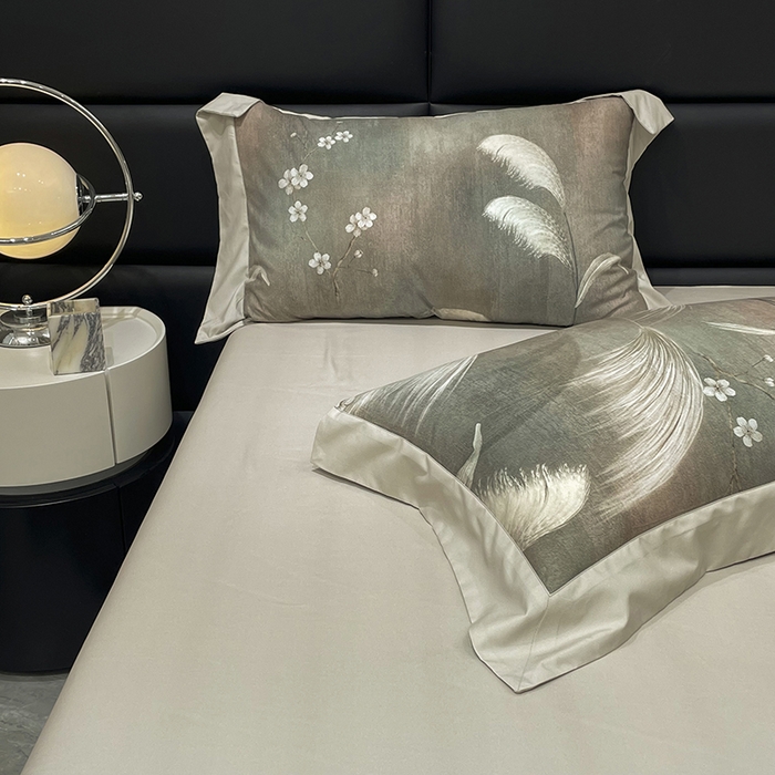 91家纺网 家纺一手货源 找家纺 大渔生活 2025新款舒芯棉高奢数码印花四件套 安羽