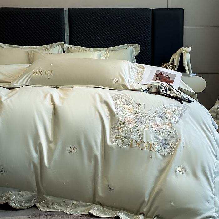 91家纺网 家纺一手货源 找家纺 狂想家 2025新款水洗真丝轻奢款系列四件套 米莉苹果绿